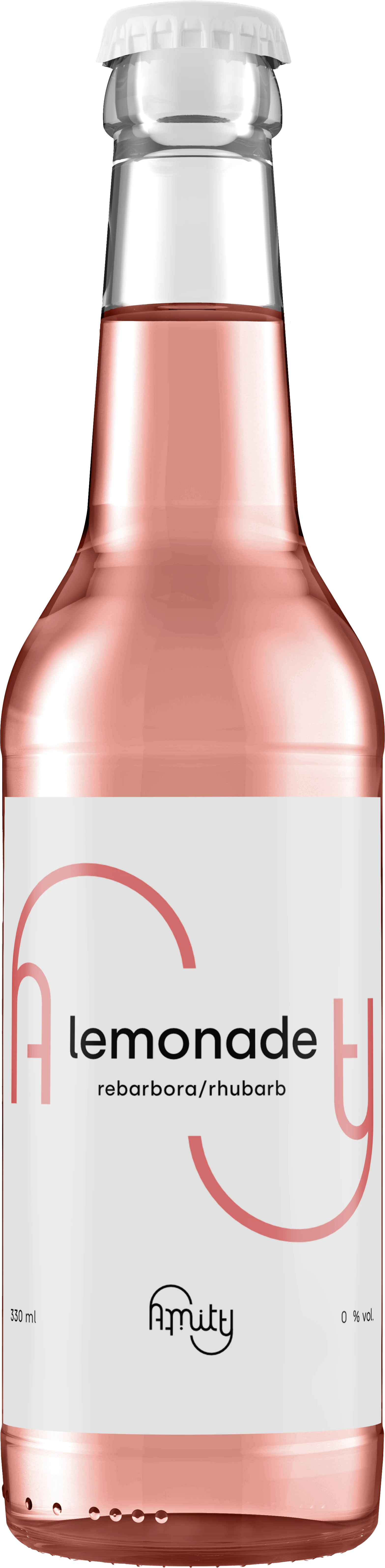 Rebarborová limonáda Amity – přírodní řemeslná limonáda z rebarbory a citronu. Jemně perlivá, osvěžující, bez umělých sladidel a konzervantů.